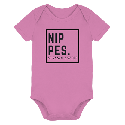 Nippes Koordinaten (großer Druck auf der Brust) - Organic Baby Bodysuit