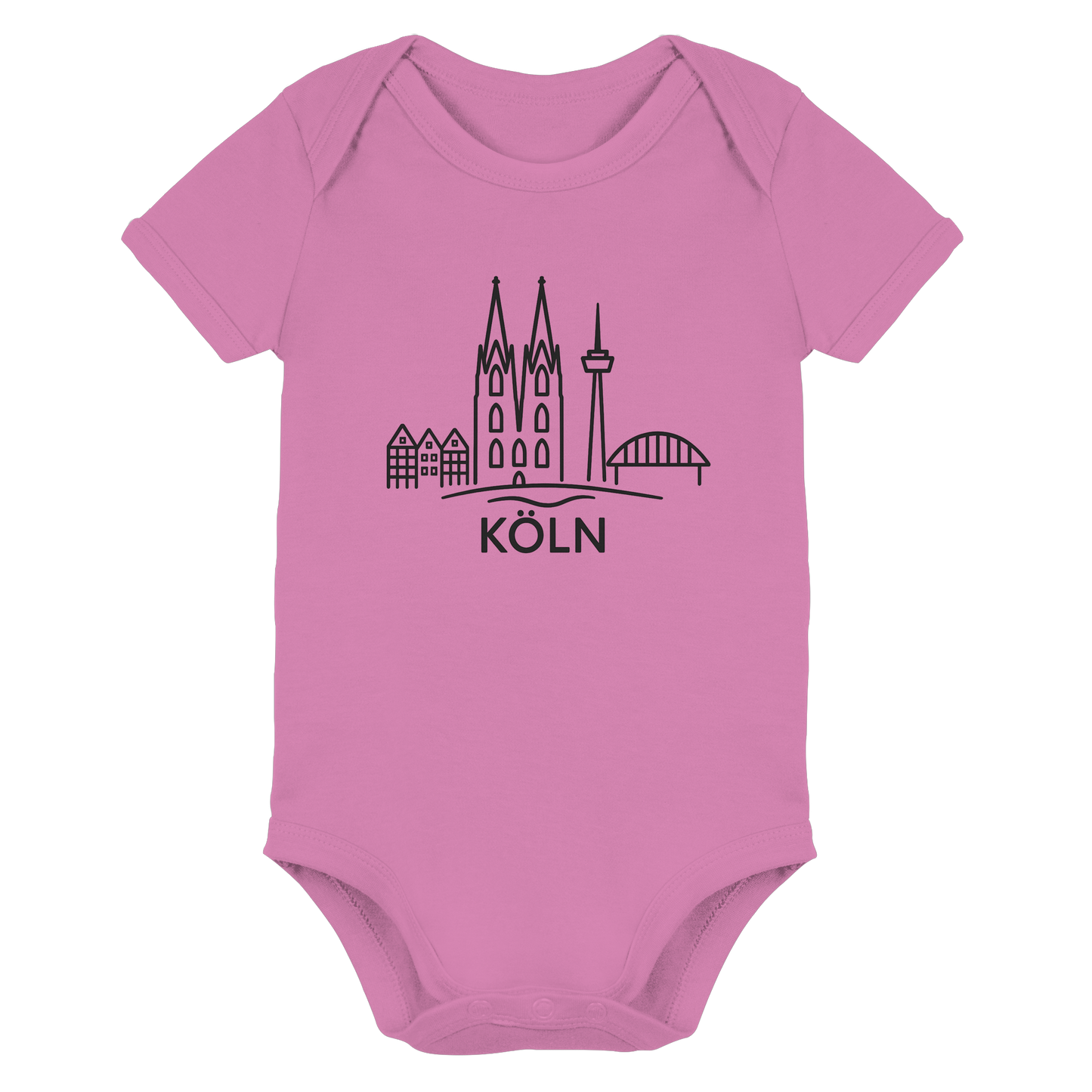 Köln Skyline (großer Druck auf der Brust) - Organic Baby Bodysuit