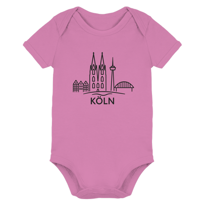 Köln Skyline (großer Druck auf der Brust) - Organic Baby Bodysuit