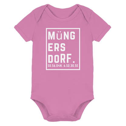 Müngersdorf Koordinaten (großer Druck auf der Brust) - Organic Baby Bodysuit
