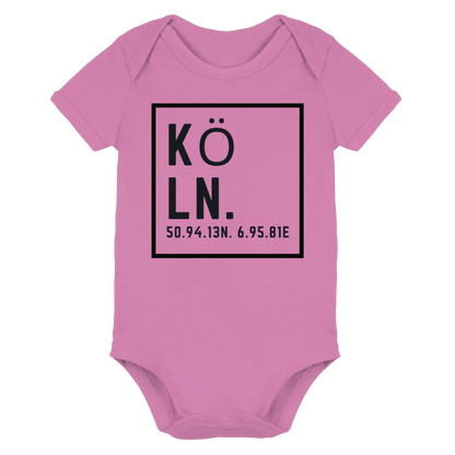 Köln Koordinaten (großer Druck auf der Brust) - Organic Baby Bodysuit