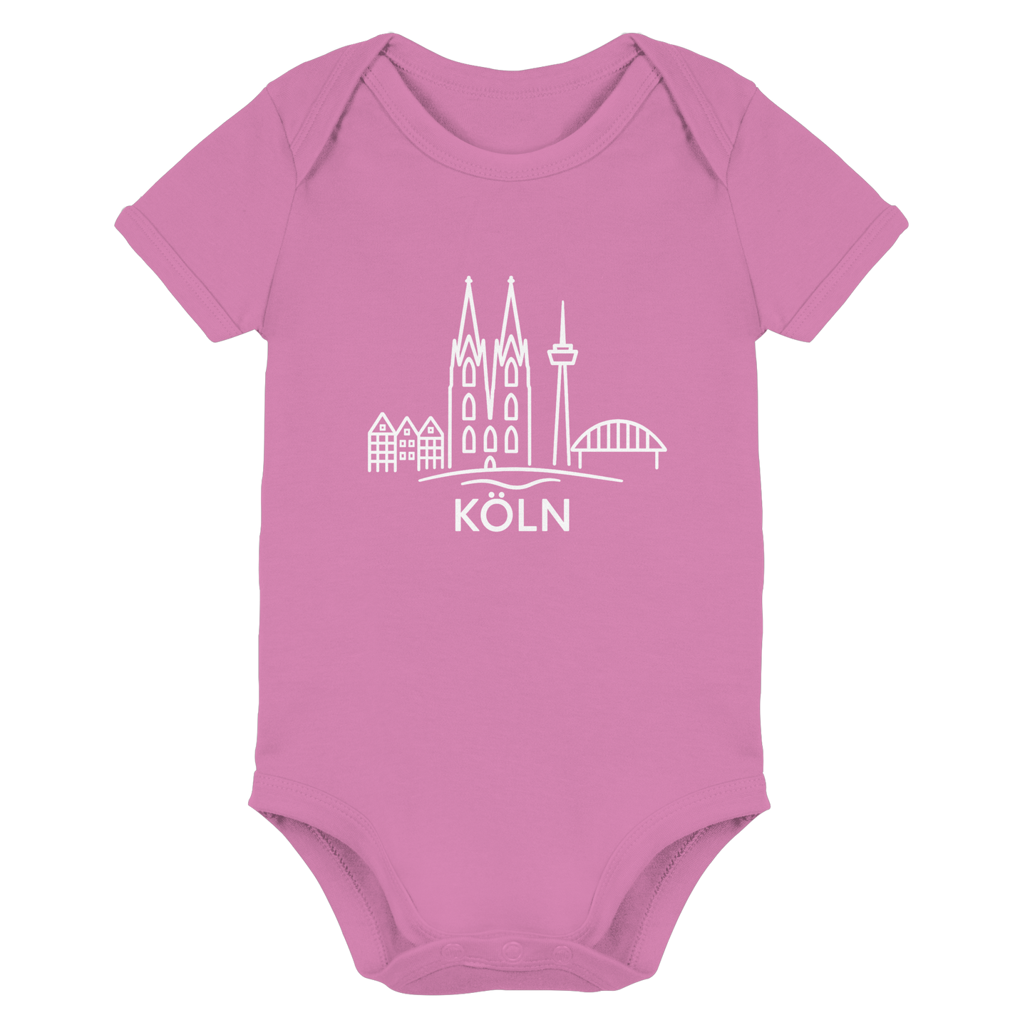 Köln Skyline (großer Druck auf der Brust) - Organic Baby Bodysuit