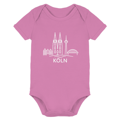 Köln Skyline (großer Druck auf der Brust) - Organic Baby Bodysuit
