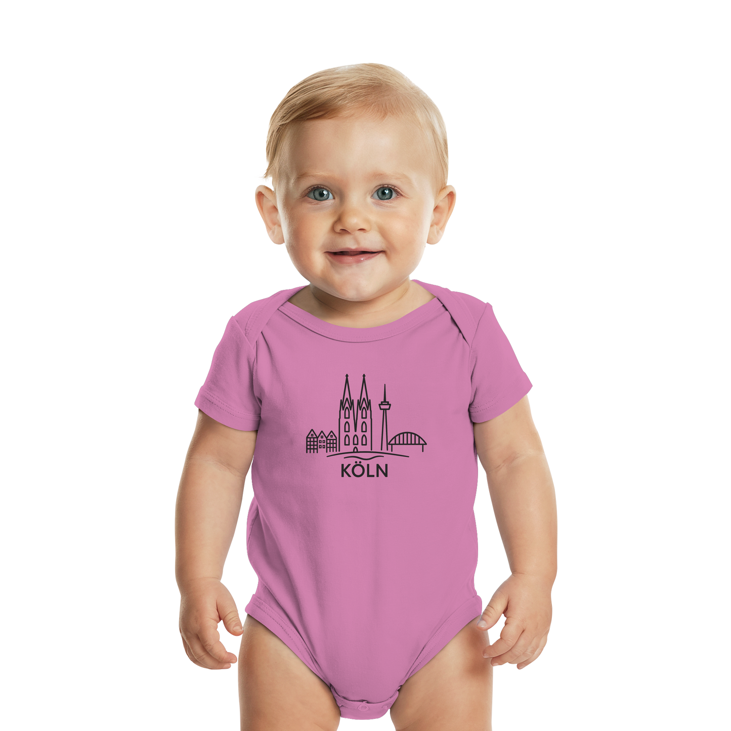 Köln Skyline (großer Druck auf der Brust) - Organic Baby Bodysuit