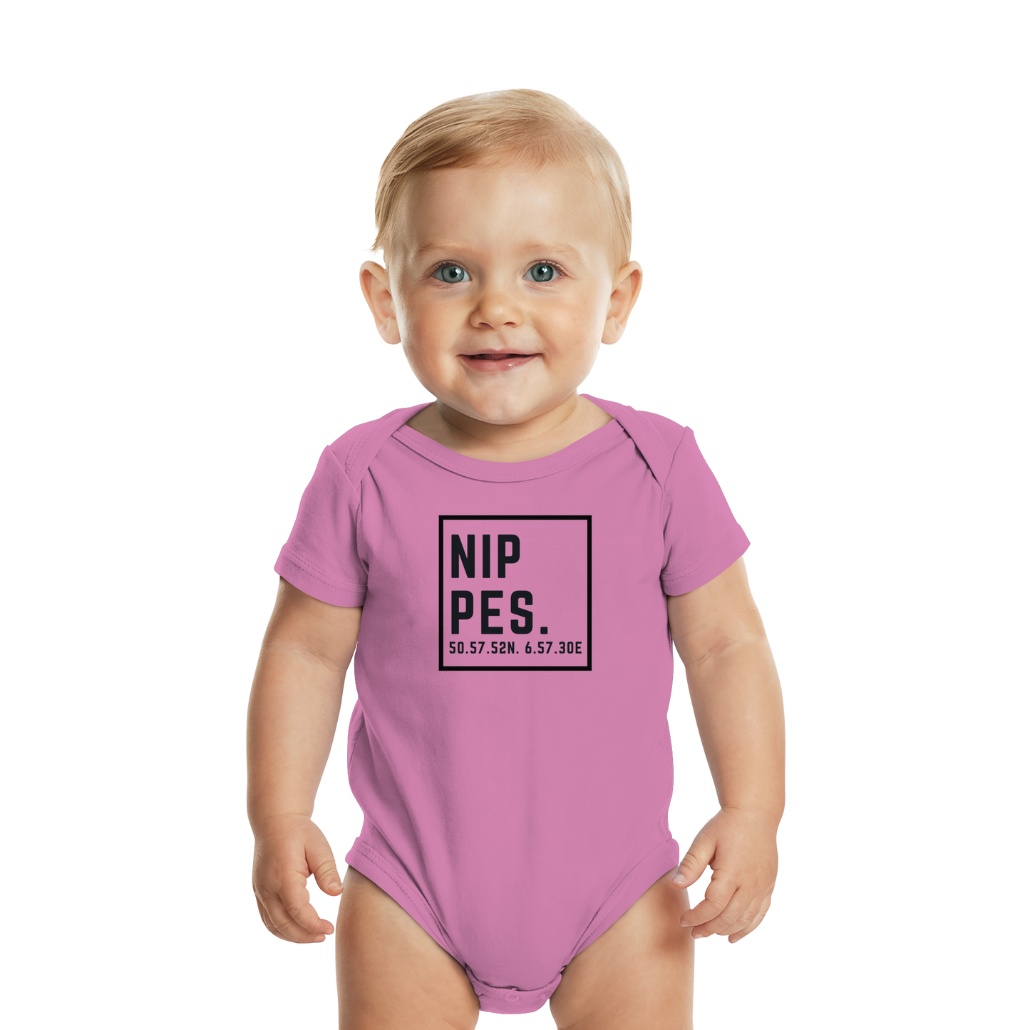 Nippes Koordinaten (großer Druck auf der Brust) - Organic Baby Bodysuit