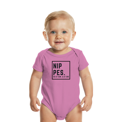 Nippes Koordinaten (großer Druck auf der Brust) - Organic Baby Bodysuit