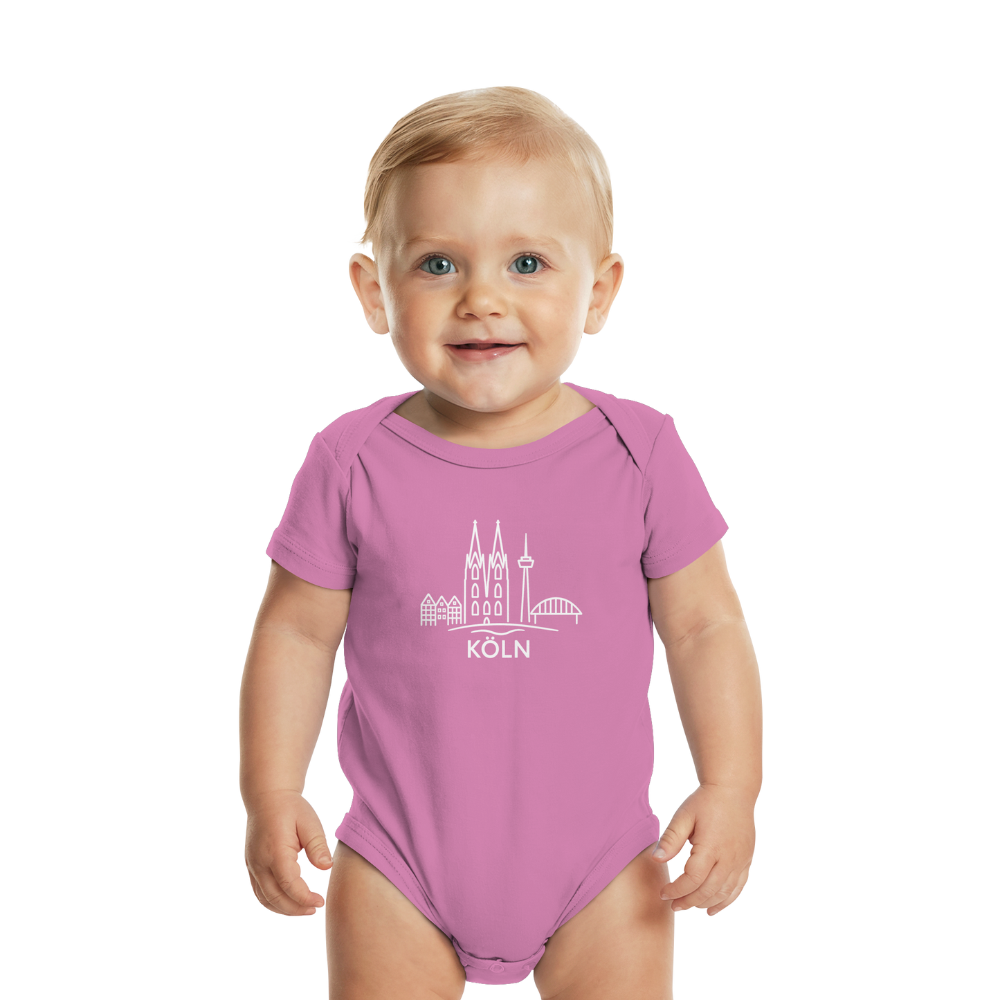 Köln Skyline (großer Druck auf der Brust) - Organic Baby Bodysuit