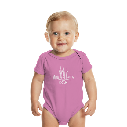 Köln Skyline (großer Druck auf der Brust) - Organic Baby Bodysuit