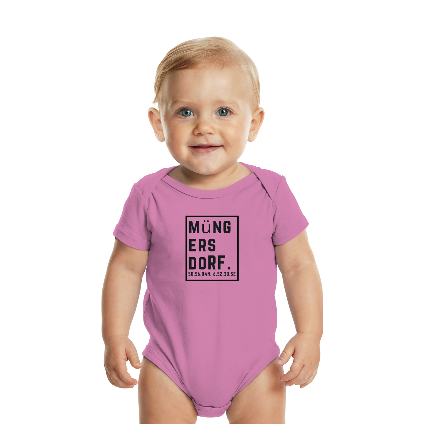 Müngersdorf Koordinaten (großer Druck auf der Brust) - Organic Baby Bodysuit