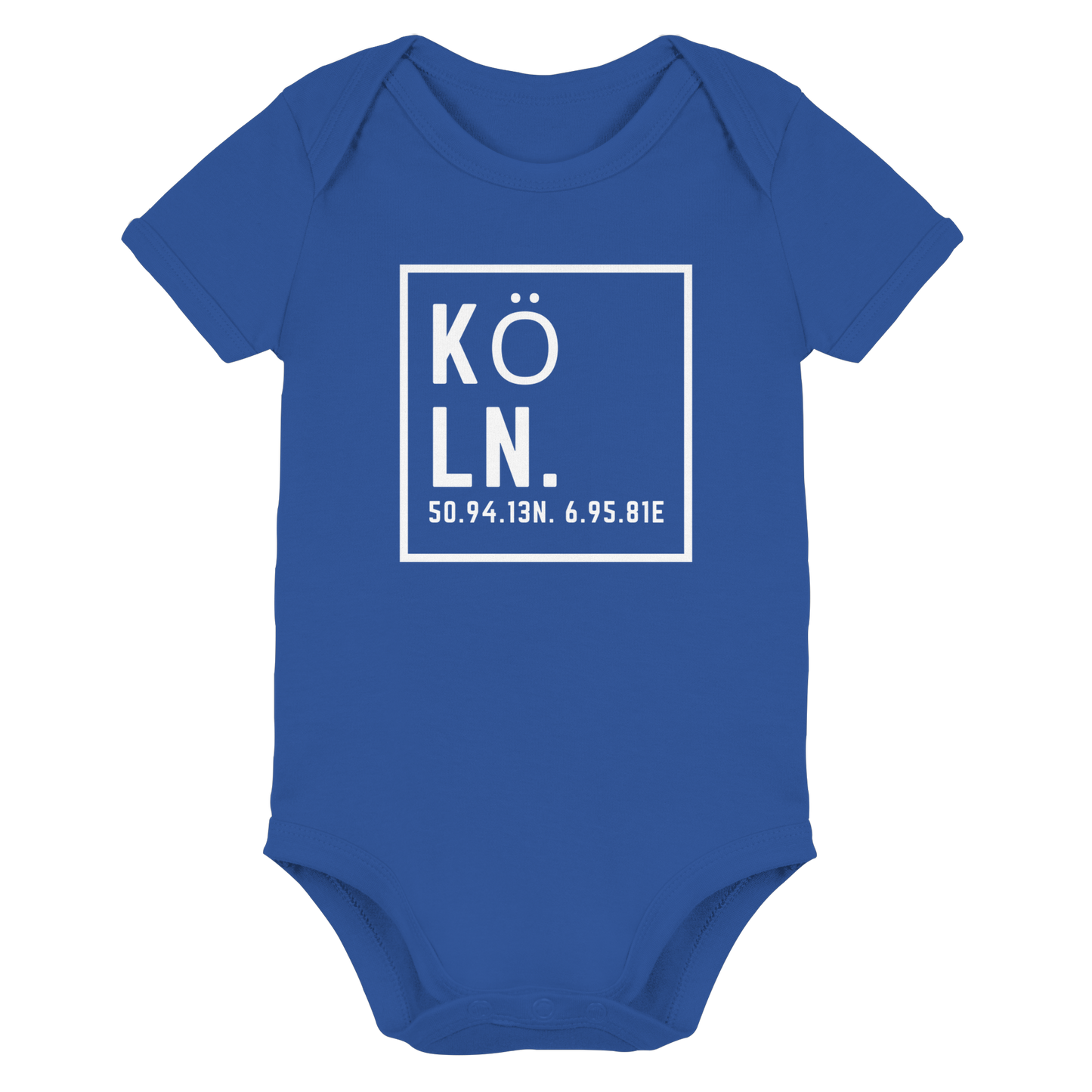 Köln Koordinaten (großer Druck auf der Brust) - Organic Baby Bodysuit