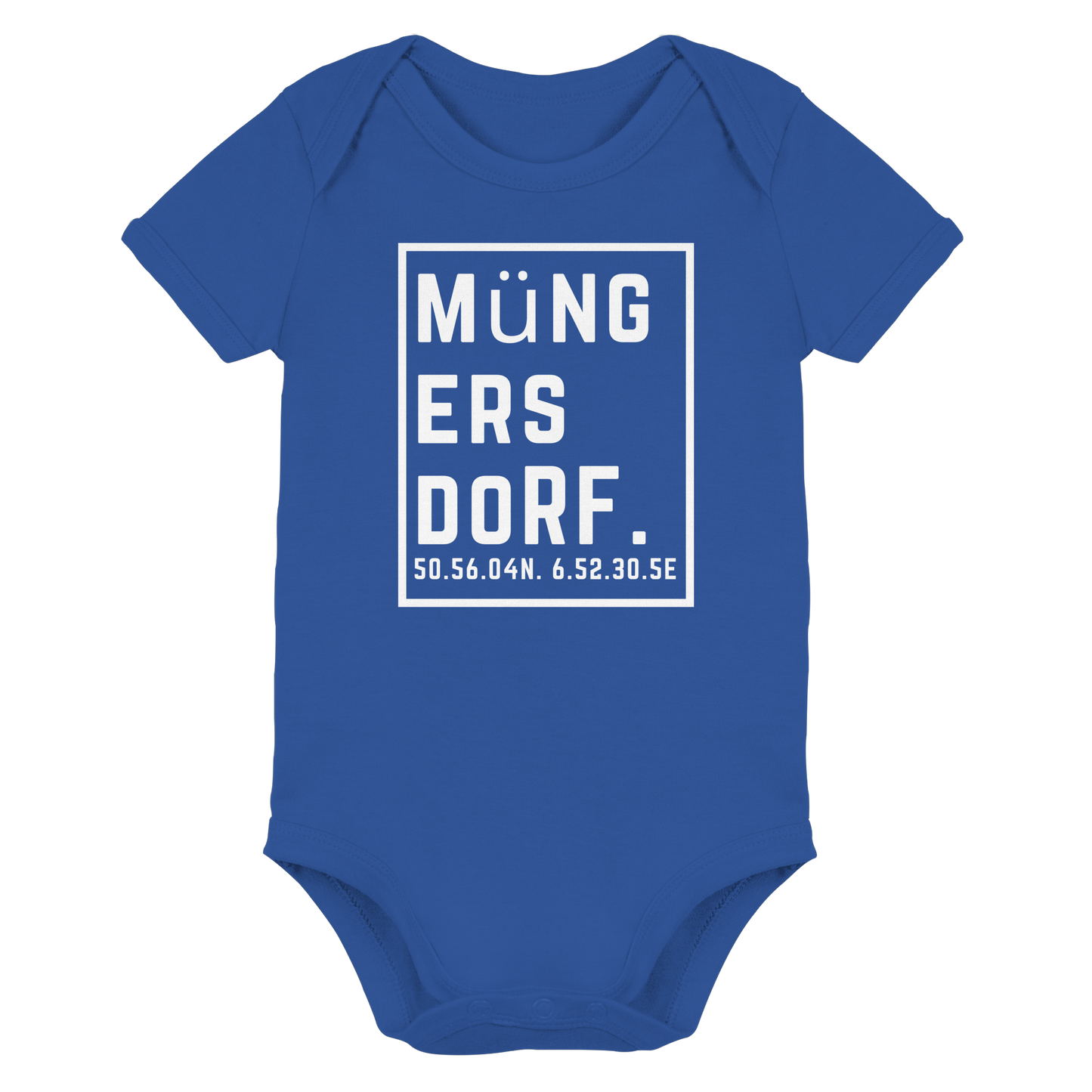 Müngersdorf Koordinaten (großer Druck auf der Brust) - Organic Baby Bodysuit