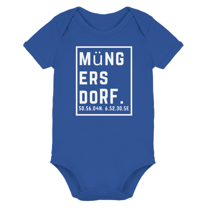 Müngersdorf Koordinaten (großer Druck auf der Brust) - Organic Baby Bodysuit