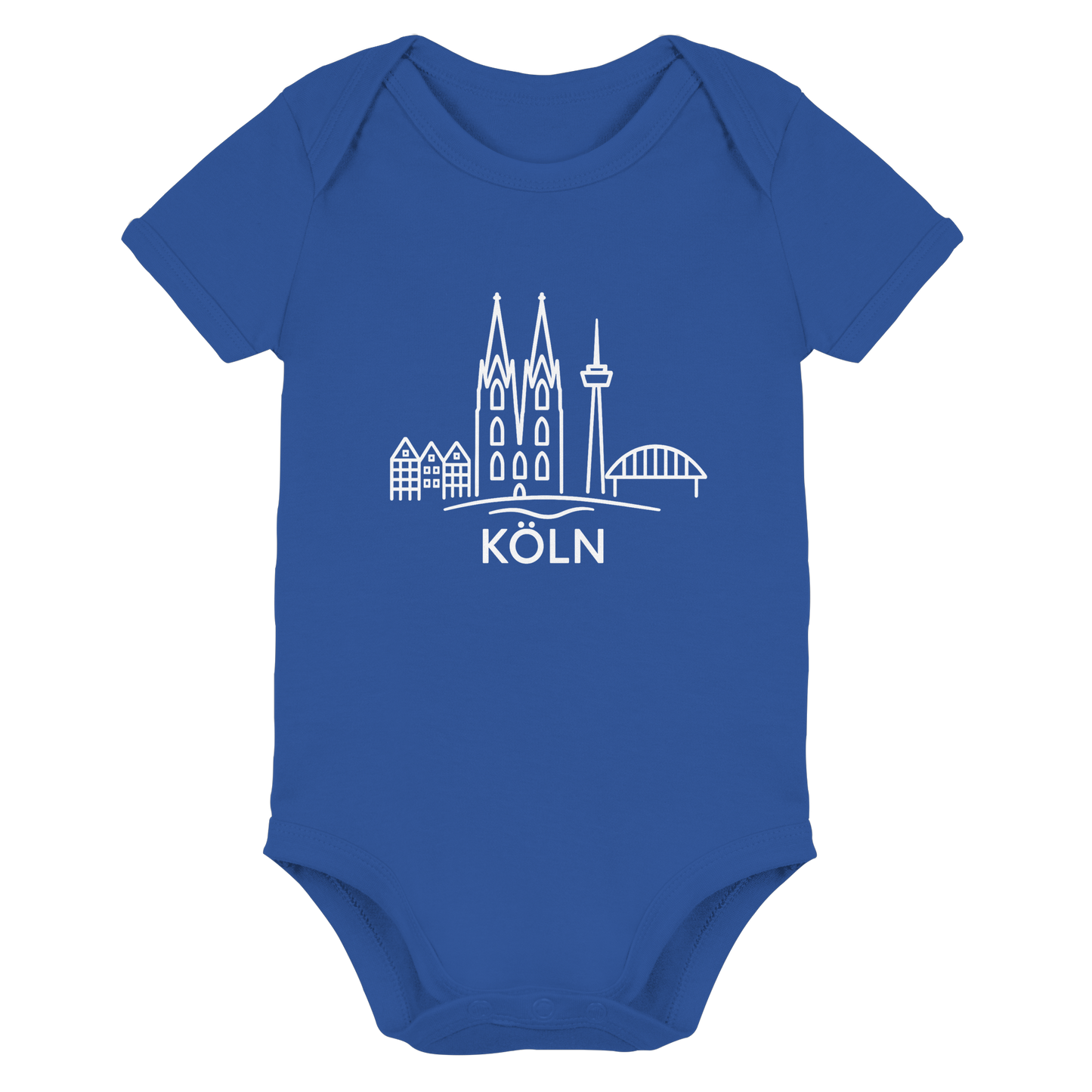 Köln Skyline (großer Druck auf der Brust) - Organic Baby Bodysuit