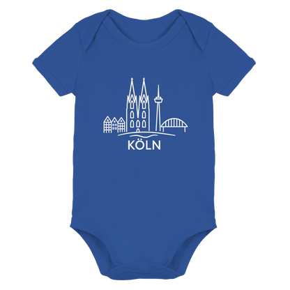 Köln Skyline (großer Druck auf der Brust) - Organic Baby Bodysuit