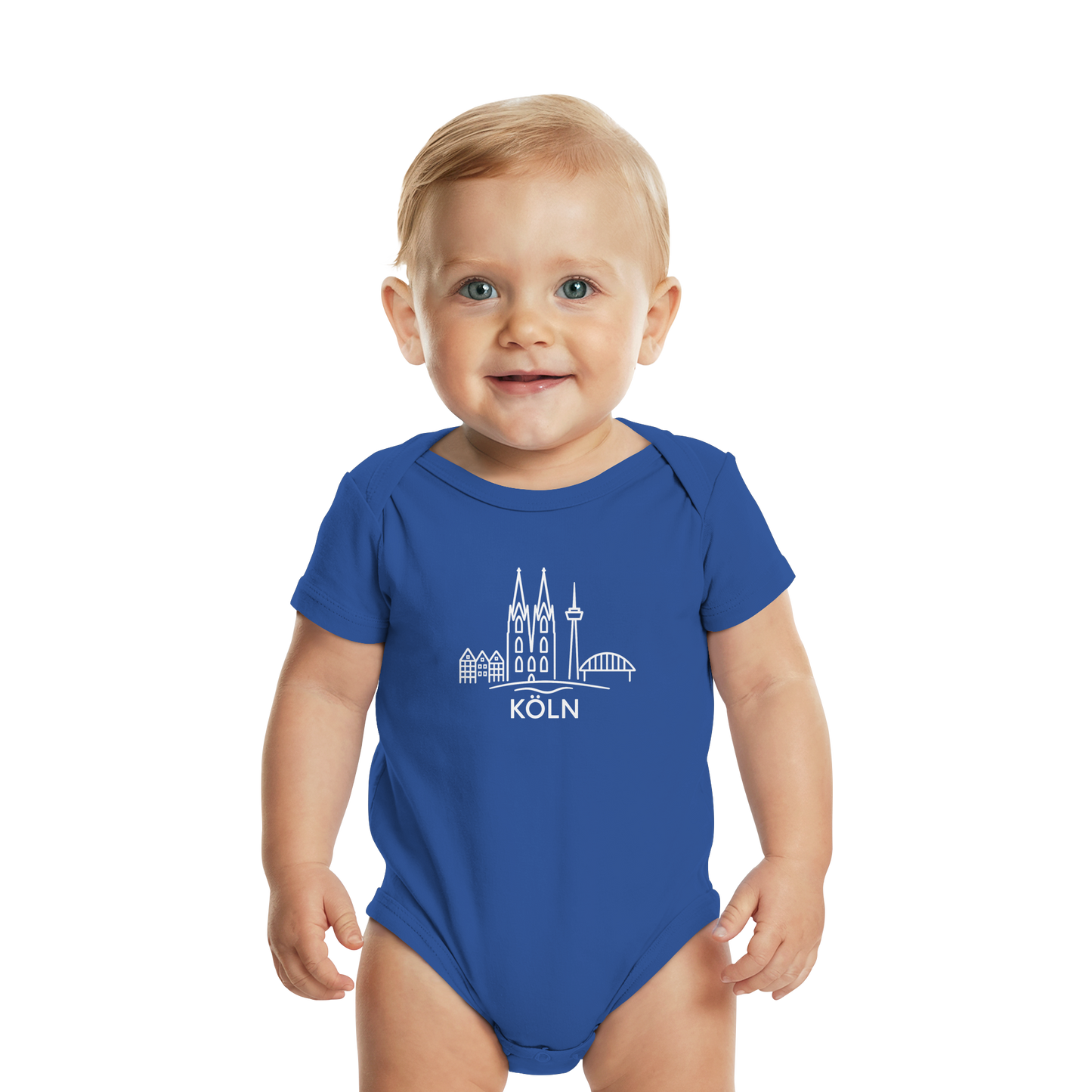 Köln Skyline (großer Druck auf der Brust) - Organic Baby Bodysuit