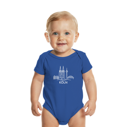 Köln Skyline (großer Druck auf der Brust) - Organic Baby Bodysuit