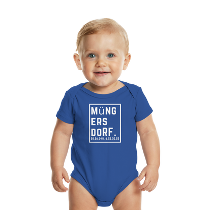 Müngersdorf Koordinaten (großer Druck auf der Brust) - Organic Baby Bodysuit
