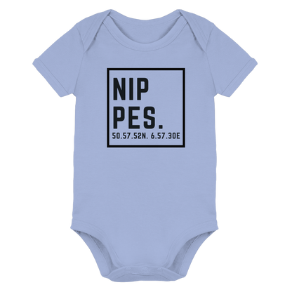 Nippes Koordinaten (großer Druck auf der Brust) - Organic Baby Bodysuit