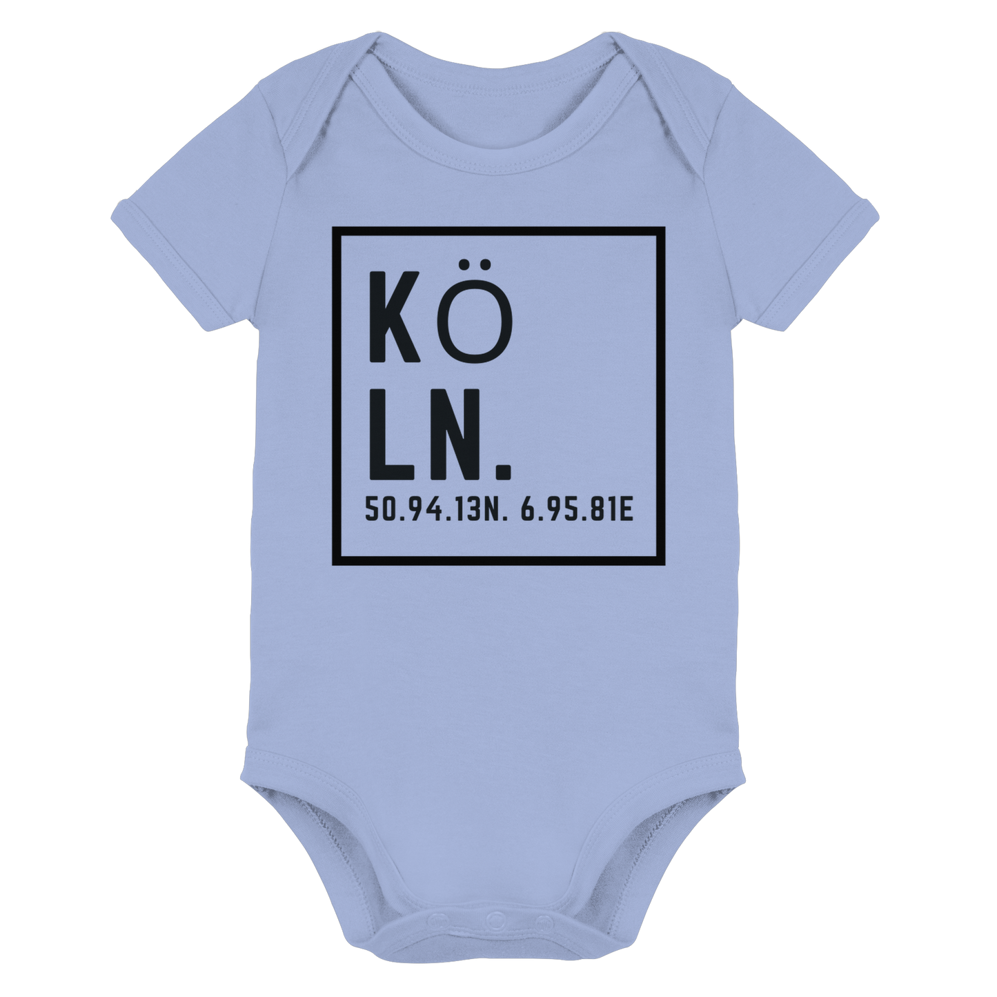 Köln Koordinaten (großer Druck auf der Brust) - Organic Baby Bodysuit