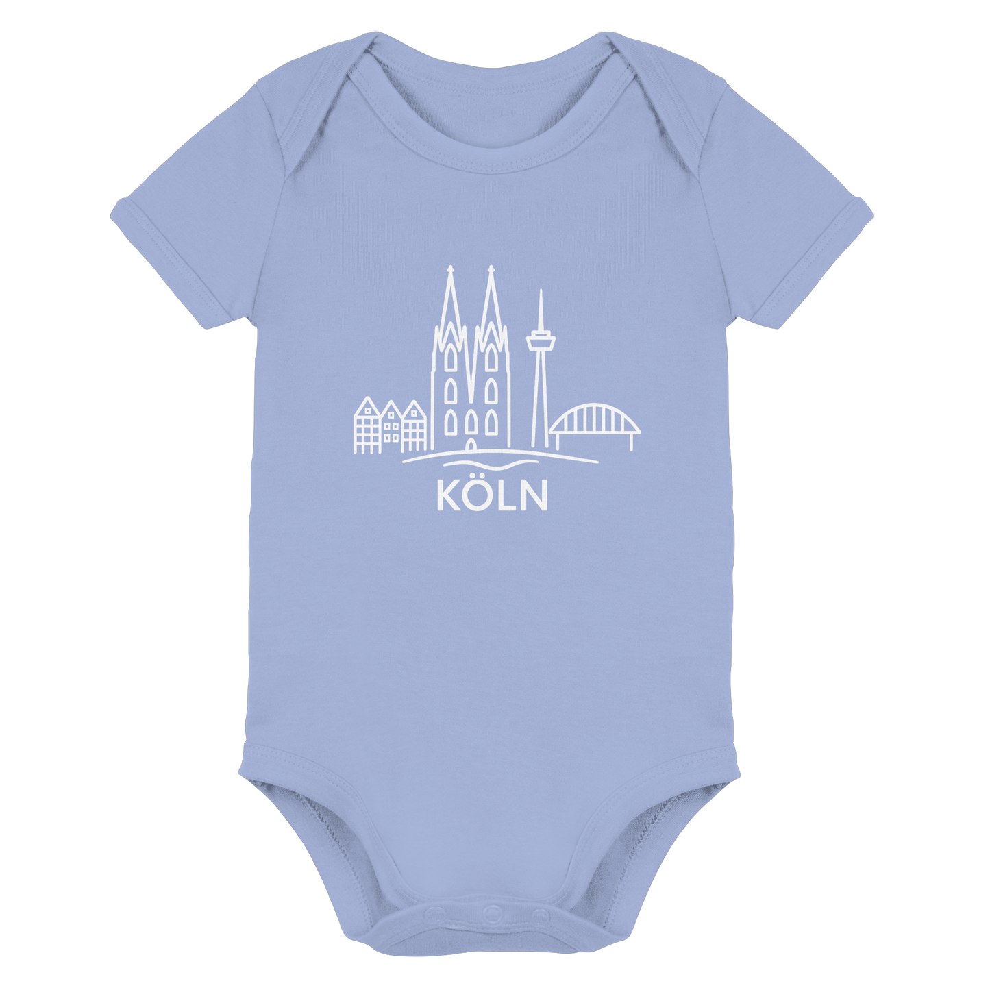 Köln Skyline (großer Druck auf der Brust) - Organic Baby Bodysuit