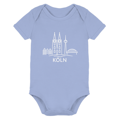Köln Skyline (großer Druck auf der Brust) - Organic Baby Bodysuit