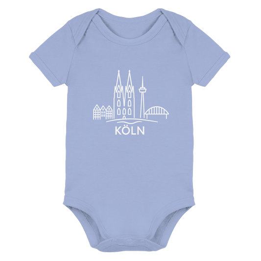 Köln Skyline (großer Druck auf der Brust) - Organic Baby Bodysuit