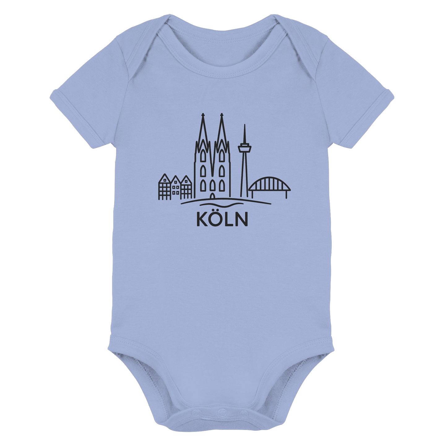 Köln Skyline (großer Druck auf der Brust) - Organic Baby Bodysuit