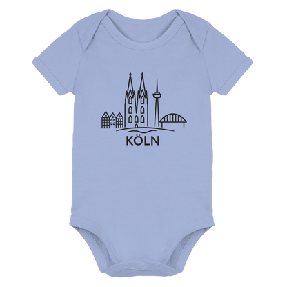 Köln Skyline (großer Druck auf der Brust) - Organic Baby Bodysuit