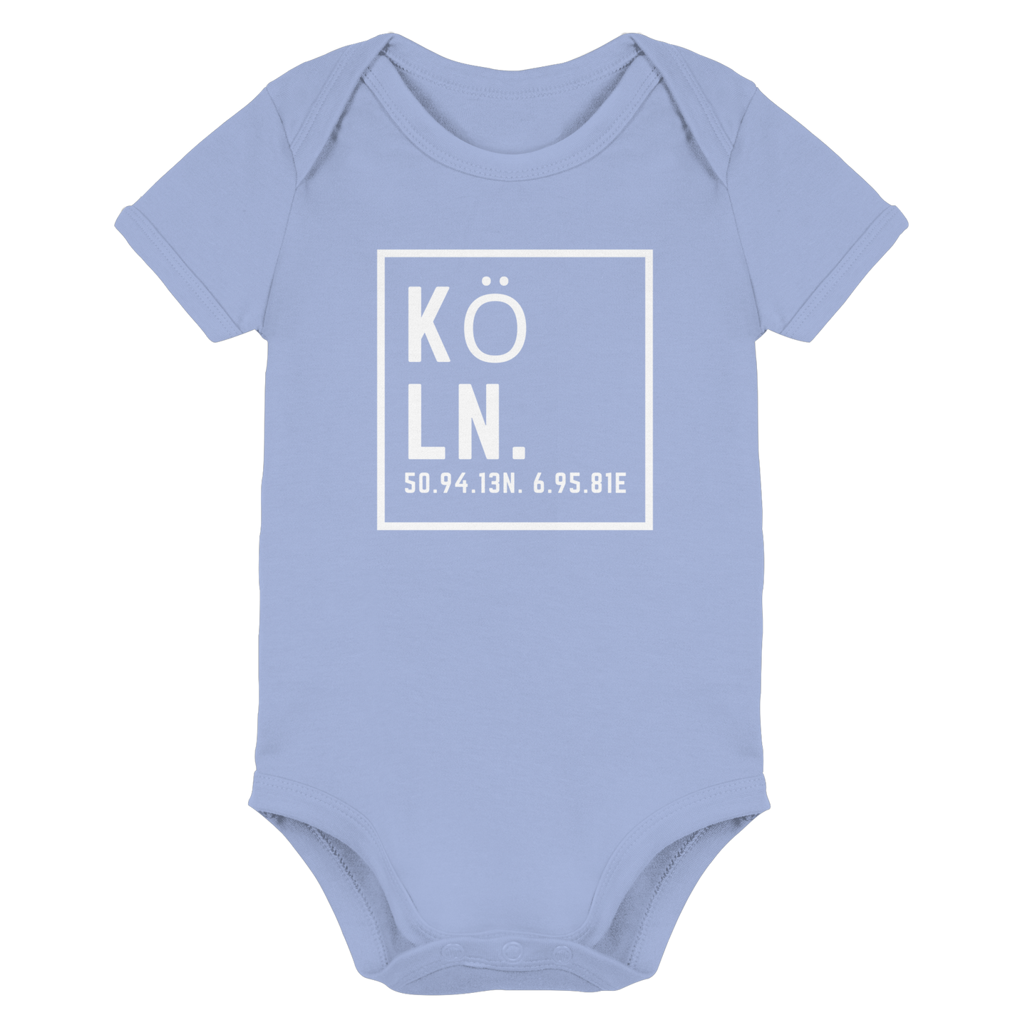 Köln Koordinaten (großer Druck auf der Brust) - Organic Baby Bodysuit