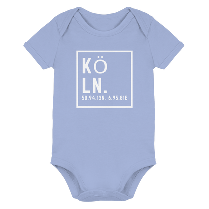 Köln Koordinaten (großer Druck auf der Brust) - Organic Baby Bodysuit