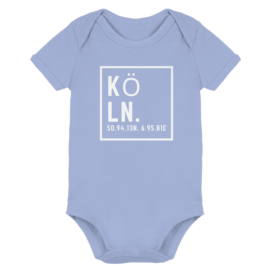Köln Koordinaten (großer Druck auf der Brust) - Organic Baby Bodysuit