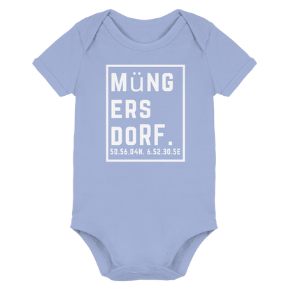 Müngersdorf Koordinaten (großer Druck auf der Brust) - Organic Baby Bodysuit