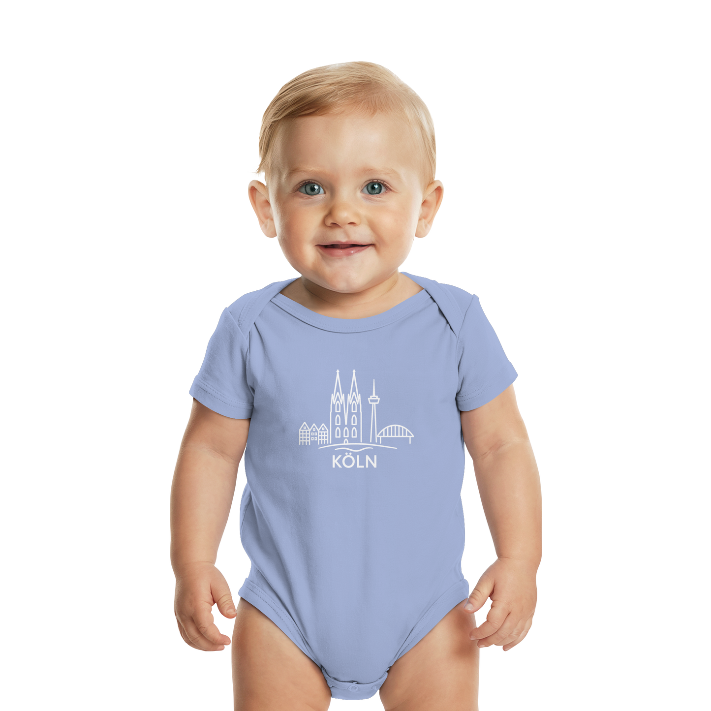 Köln Skyline (großer Druck auf der Brust) - Organic Baby Bodysuit