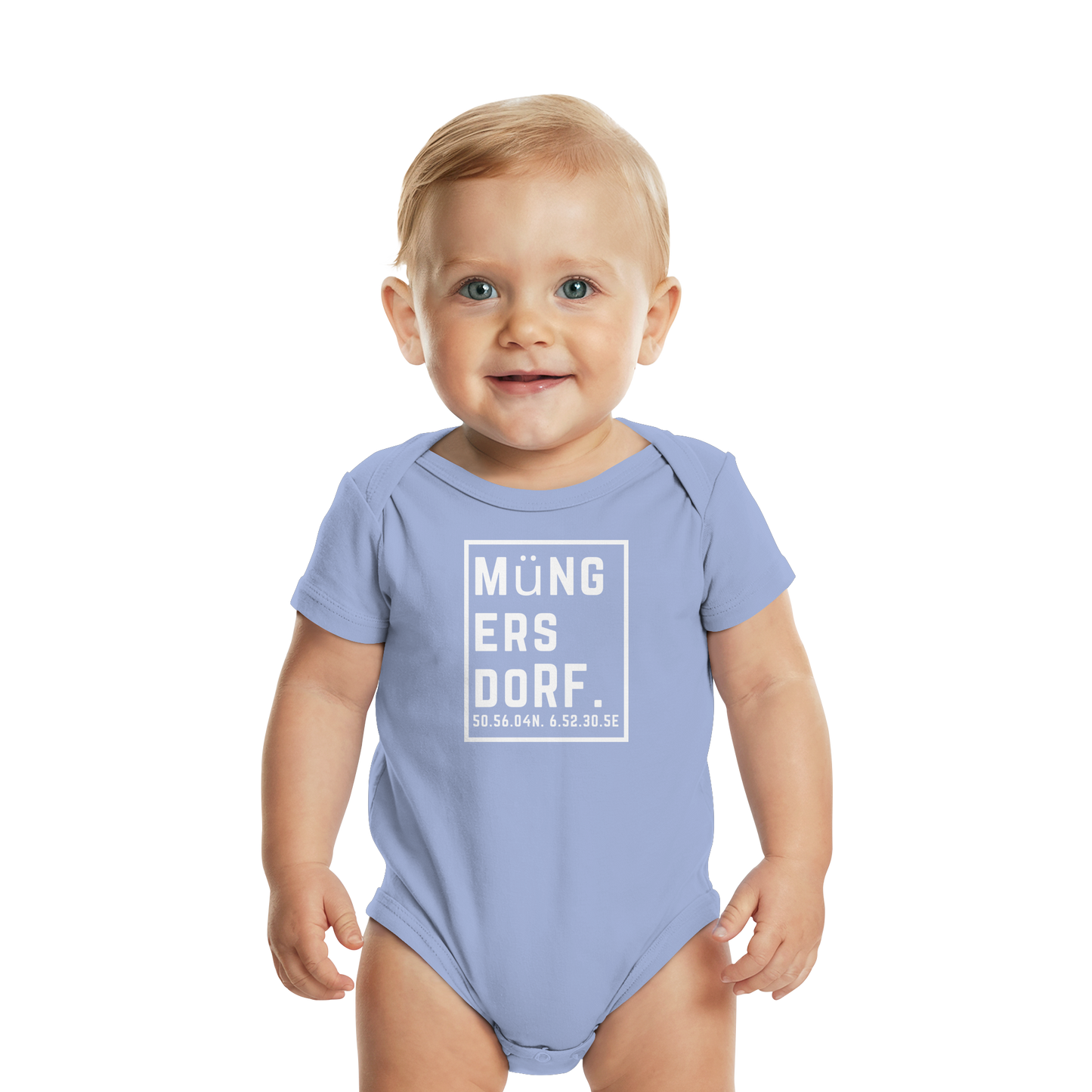 Müngersdorf Koordinaten (großer Druck auf der Brust) - Organic Baby Bodysuit