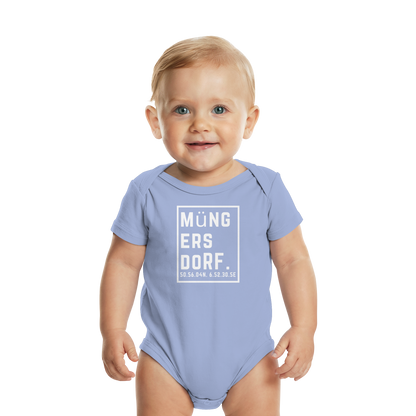 Müngersdorf Koordinaten (großer Druck auf der Brust) - Organic Baby Bodysuit