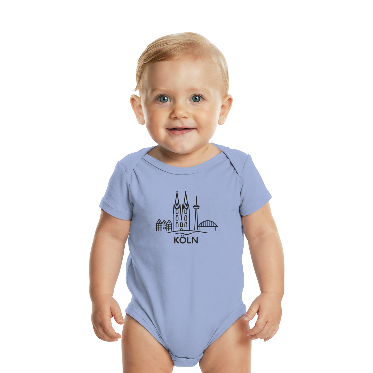 Köln Skyline (großer Druck auf der Brust) - Organic Baby Bodysuit