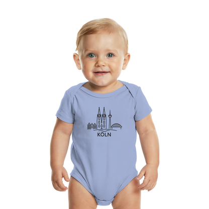 Köln Skyline (großer Druck auf der Brust) - Organic Baby Bodysuit
