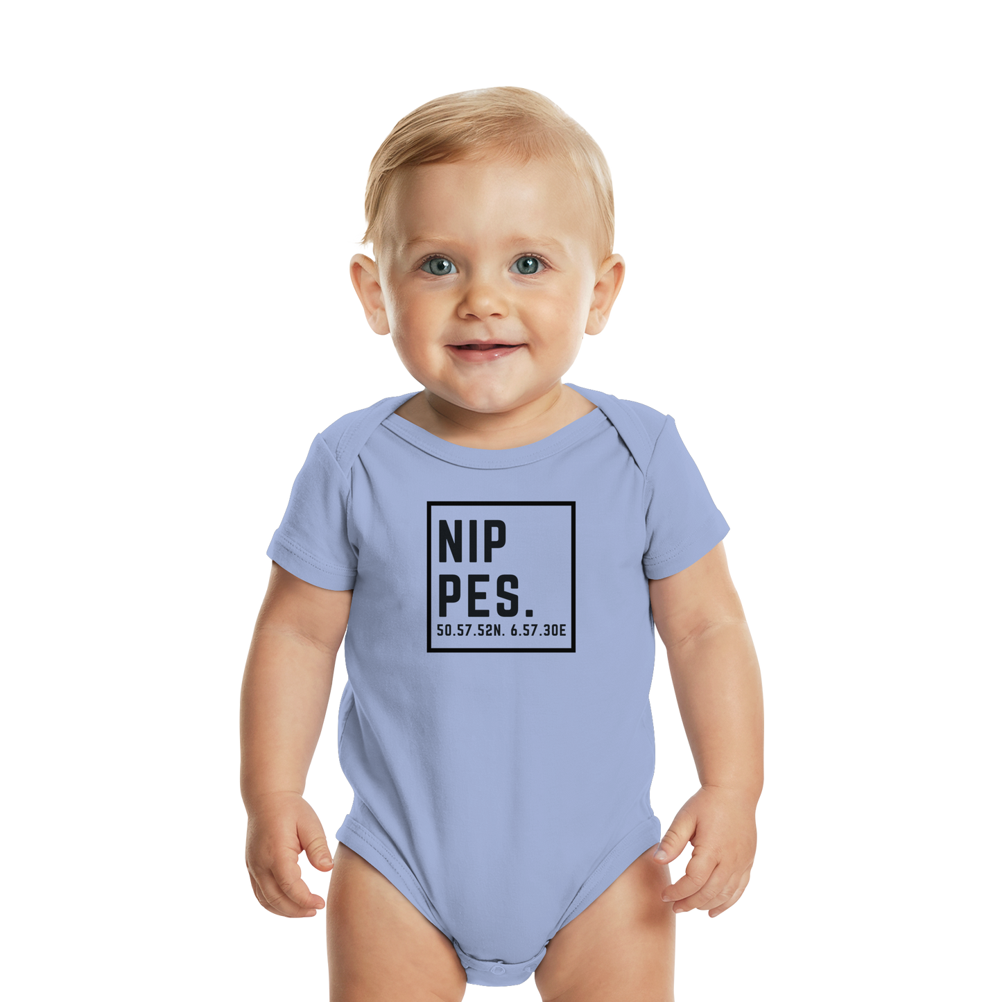 Nippes Koordinaten (großer Druck auf der Brust) - Organic Baby Bodysuit