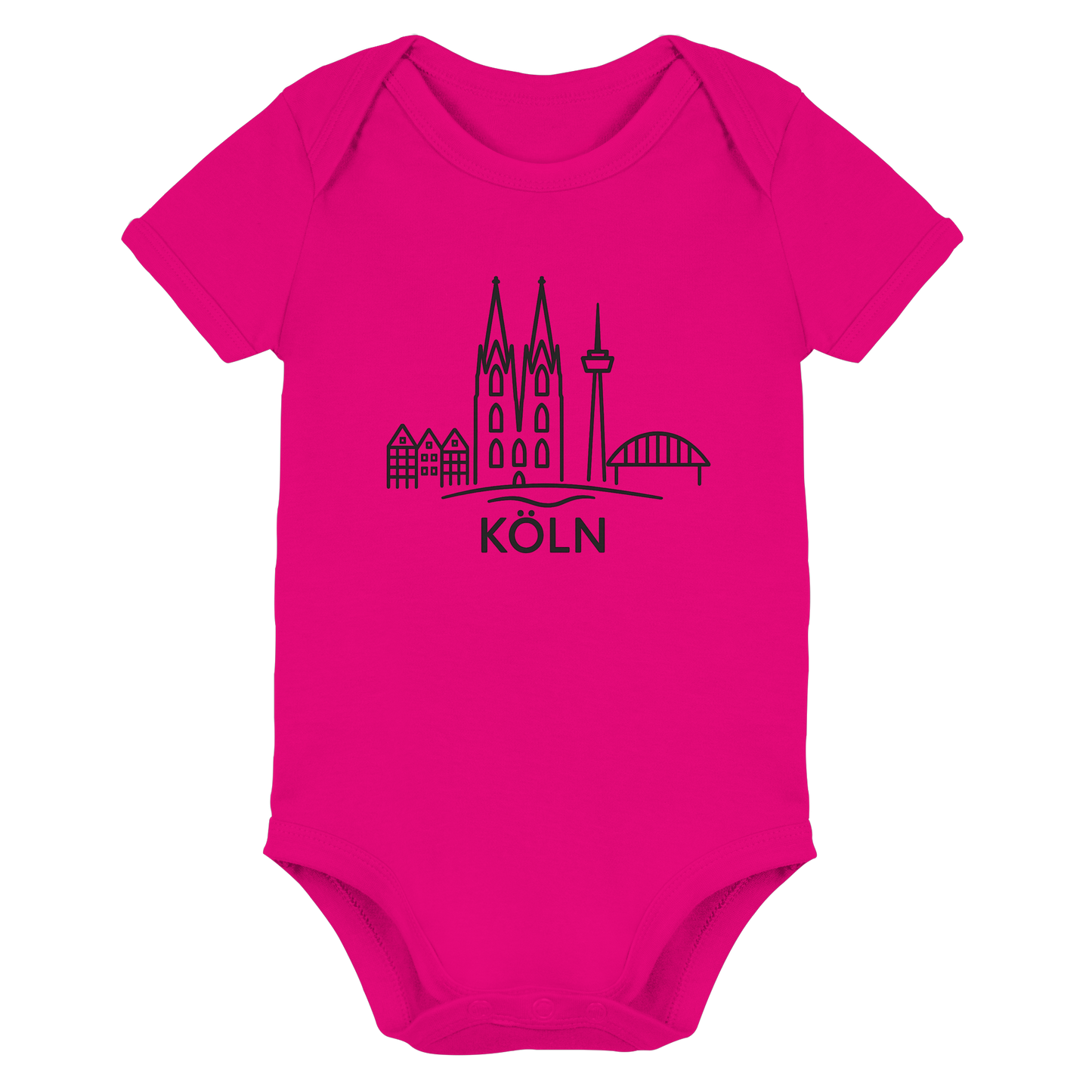 Köln Skyline (großer Druck auf der Brust) - Organic Baby Bodysuit