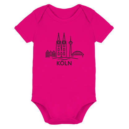 Köln Skyline (großer Druck auf der Brust) - Organic Baby Bodysuit