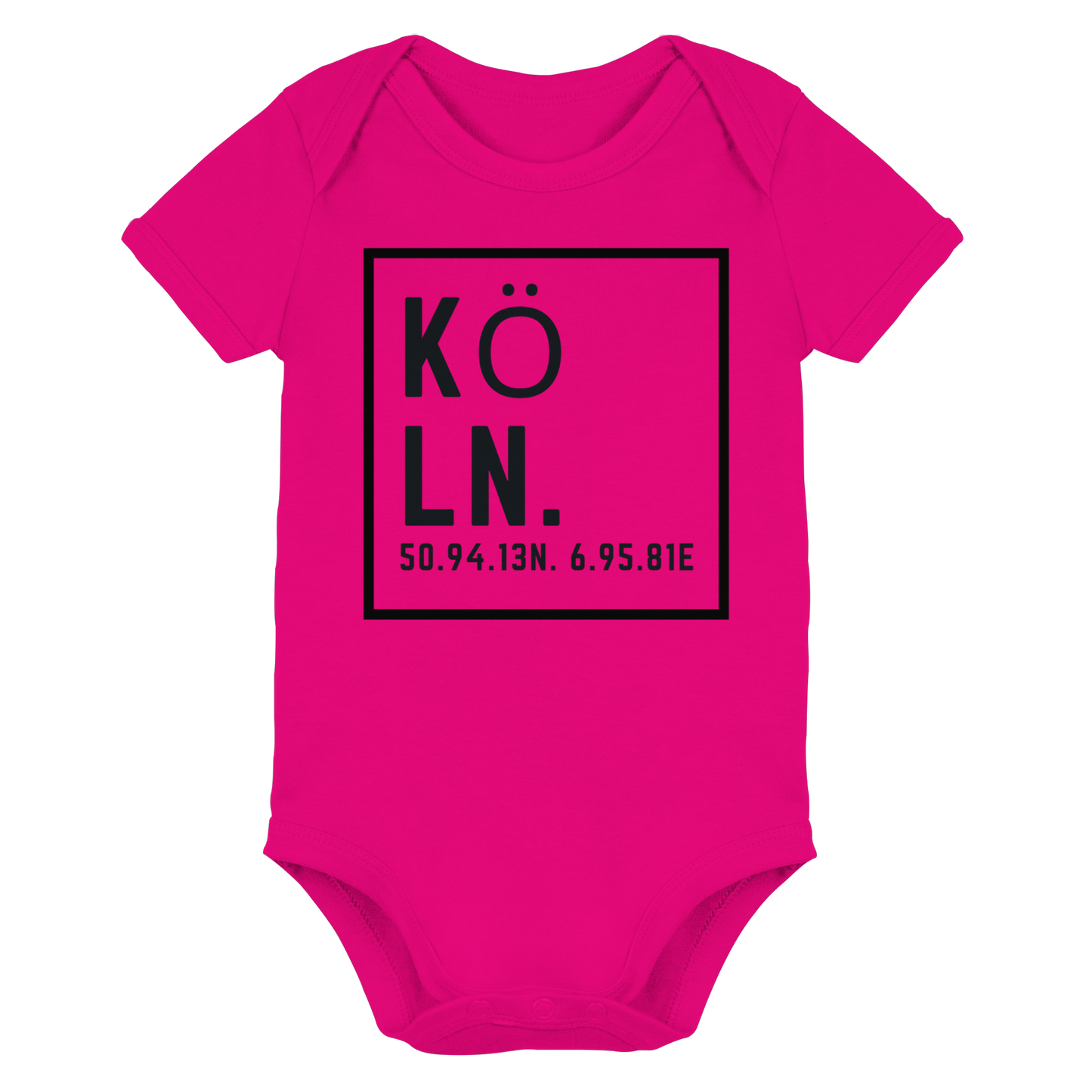 Köln Koordinaten (großer Druck auf der Brust) - Organic Baby Bodysuit