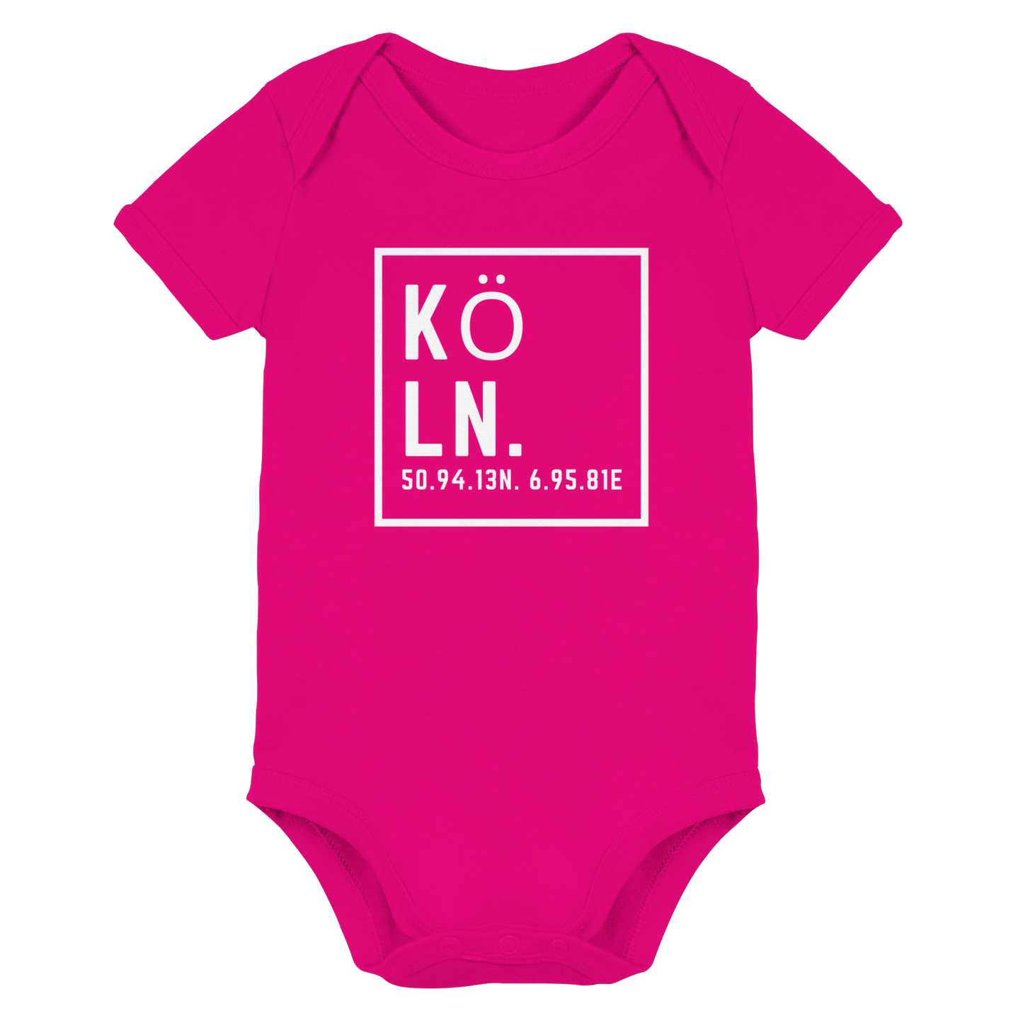 Köln Koordinaten (großer Druck auf der Brust) - Organic Baby Bodysuit