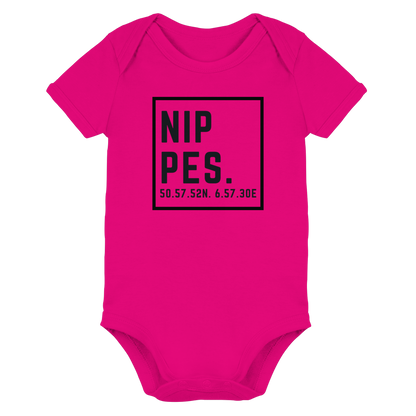 Nippes Koordinaten (großer Druck auf der Brust) - Organic Baby Bodysuit