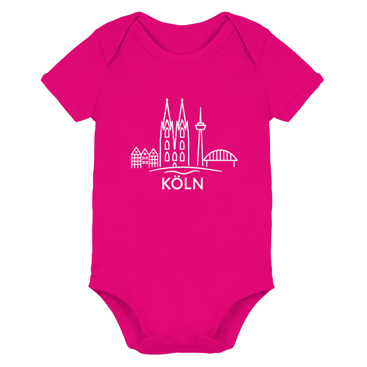 Köln Skyline (großer Druck auf der Brust) - Organic Baby Bodysuit