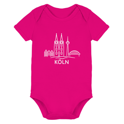 Köln Skyline (großer Druck auf der Brust) - Organic Baby Bodysuit