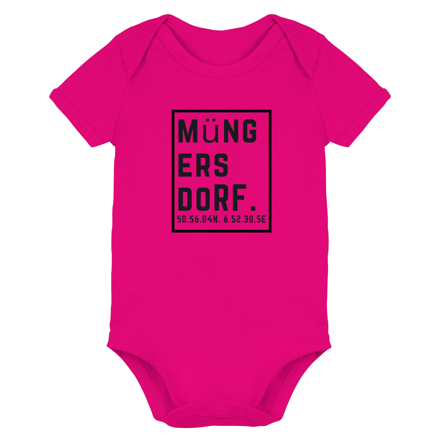 Müngersdorf Koordinaten (großer Druck auf der Brust) - Organic Baby Bodysuit