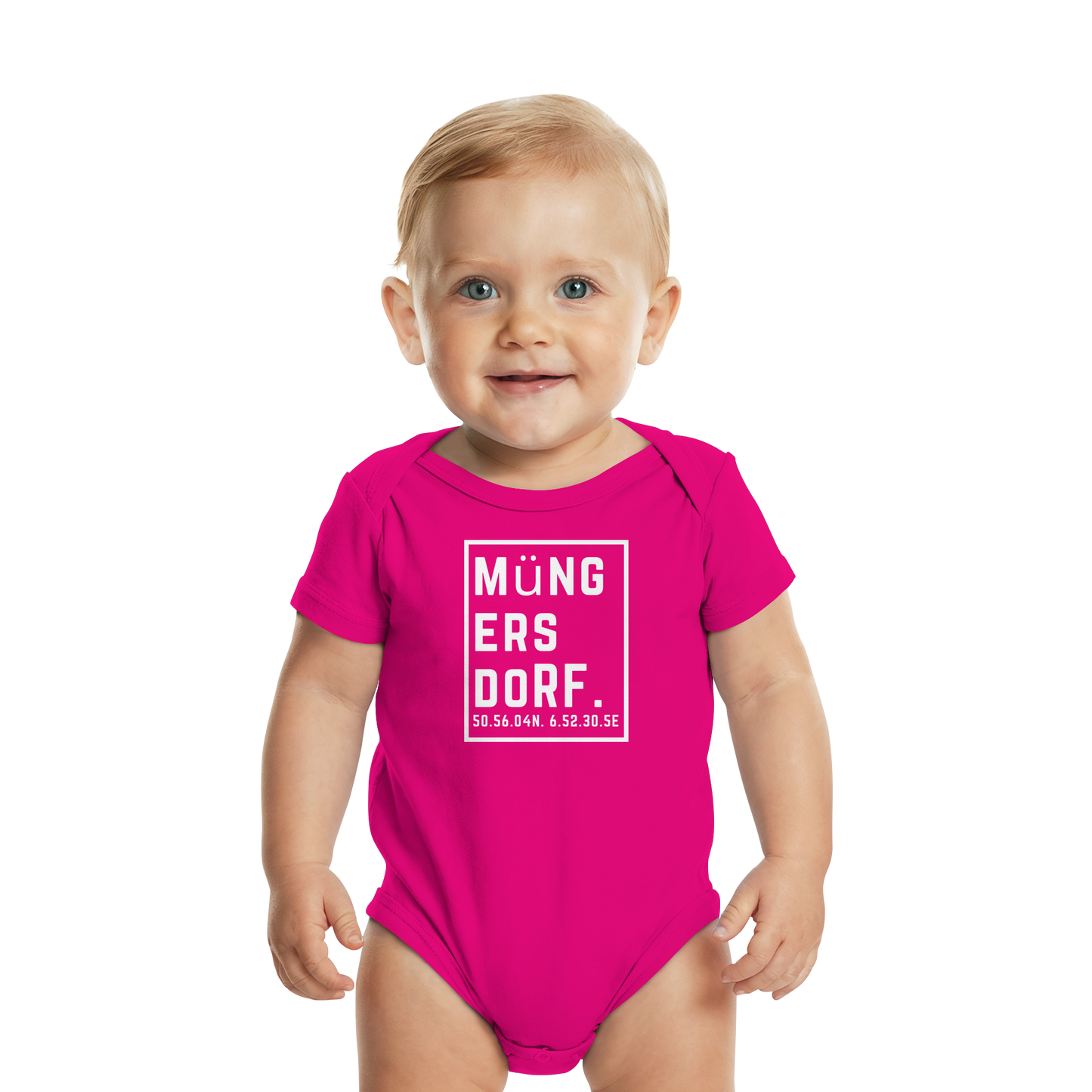 Müngersdorf Koordinaten (großer Druck auf der Brust) - Organic Baby Bodysuit