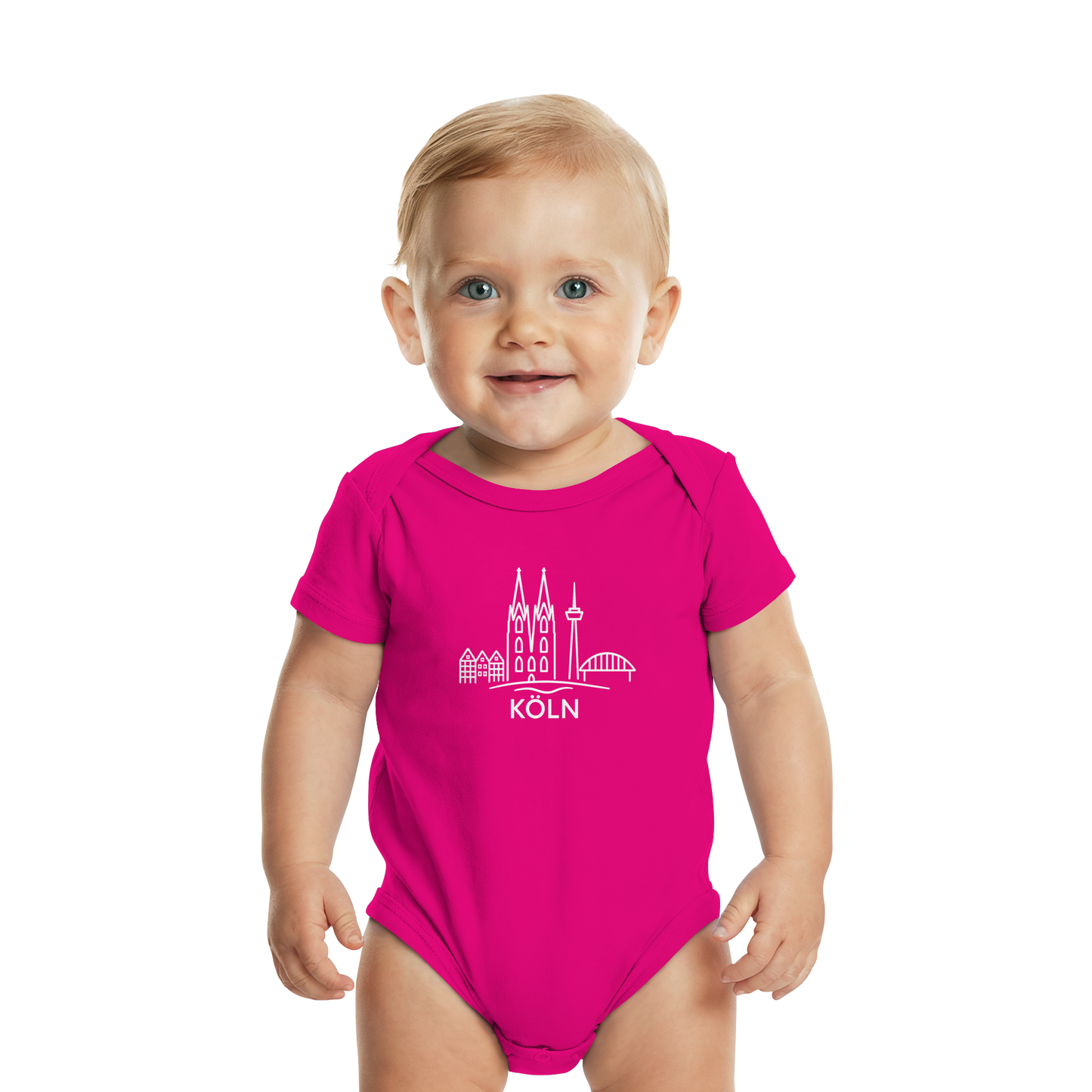 Köln Skyline (großer Druck auf der Brust) - Organic Baby Bodysuit