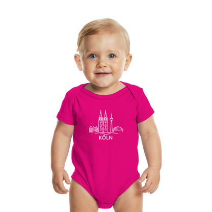 Köln Skyline (großer Druck auf der Brust) - Organic Baby Bodysuit