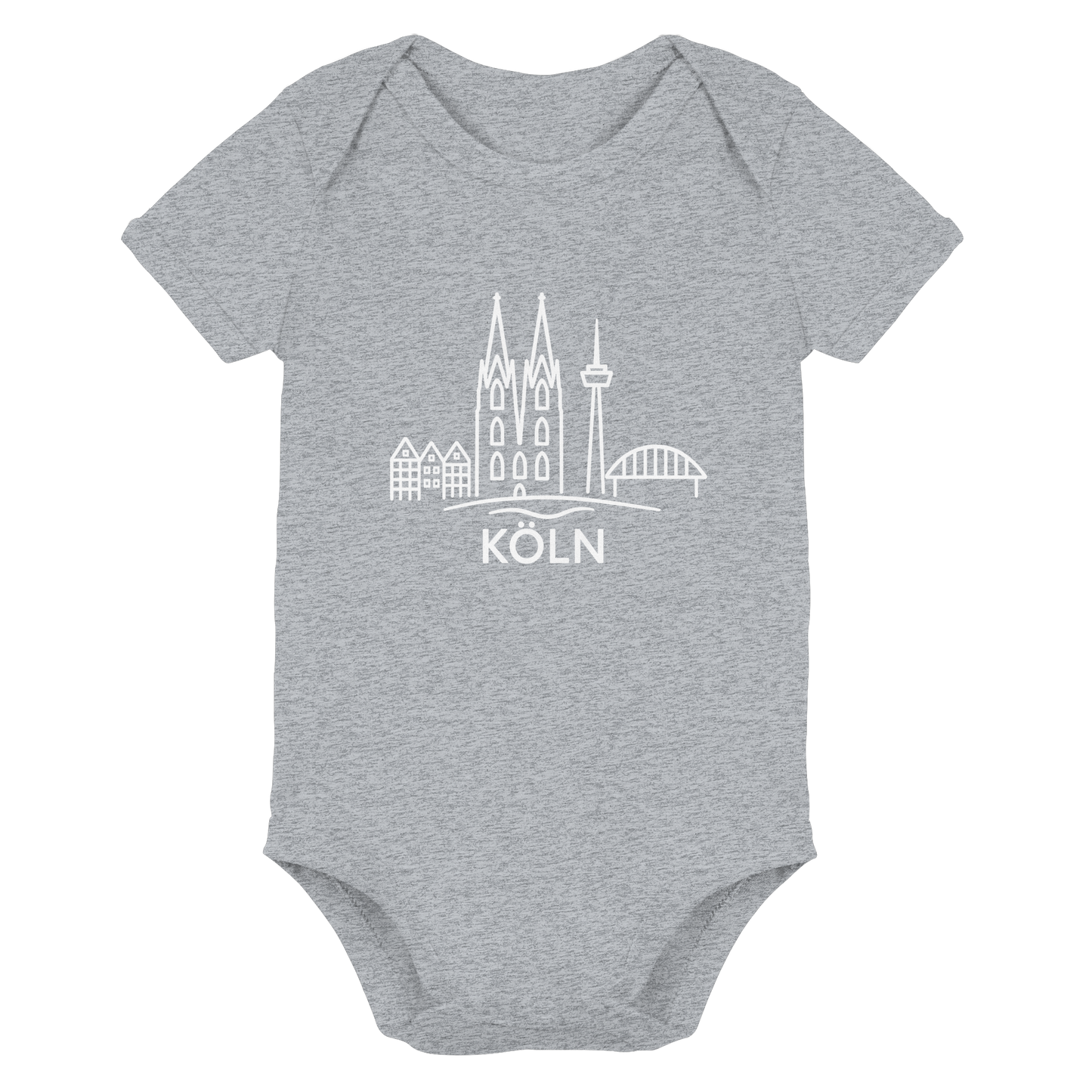 Köln Skyline (großer Druck auf der Brust) - Organic Baby Bodysuit